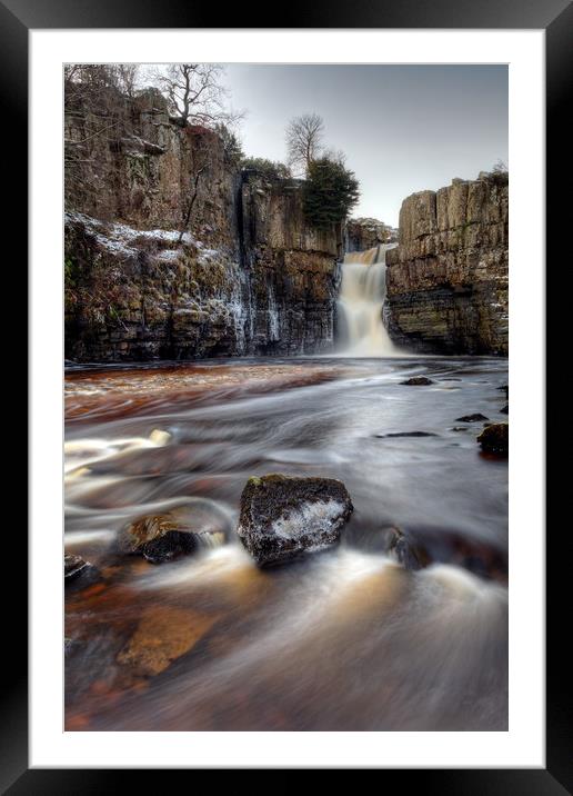 High Force Waterfall, Teesdale. Framed Mounted Print by Jonathan Smith