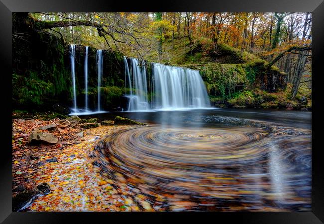 Sgwd Ddwli Uchaf - Waterfall, Wales Framed Print by Jonathan Smith