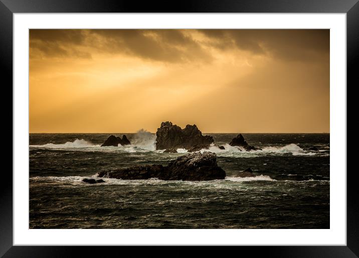 Lizard Point Cornwall Sunset Framed Mounted Print by Jonathan Smith