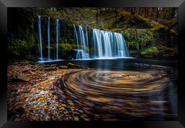 Upper Gushing Falls, Waterfall, Wales Framed Print by Jonathan Smith