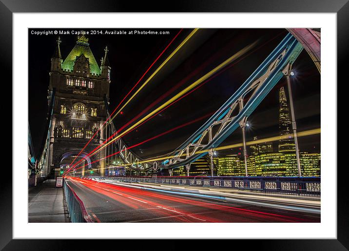  Tower Bridge by Night Framed Mounted Print by Mark Caplice