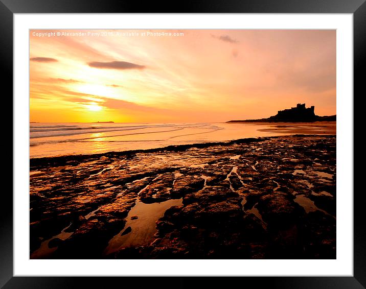  Bamburgh Dawn Framed Mounted Print by Alexander Perry