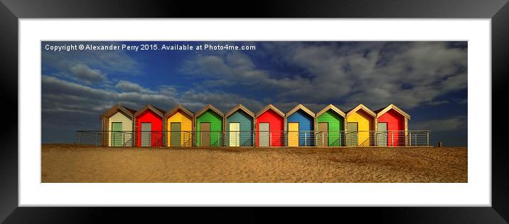  Beach Huts Framed Mounted Print by Alexander Perry