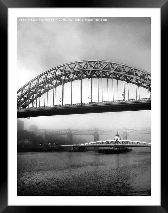  Tyne Bridge Mist Framed Mounted Print by Alexander Perry