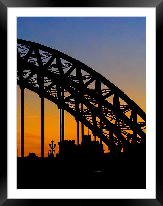  Tyne Bridge Sunset Framed Mounted Print by Alexander Perry