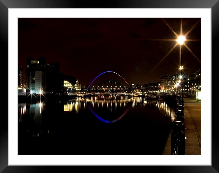  Night Tyne Framed Mounted Print by Alexander Perry