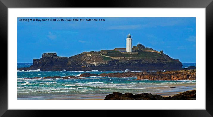  Godrevy Lighthouse view from Gwithian Beach Framed Mounted Print by Raymond Ball