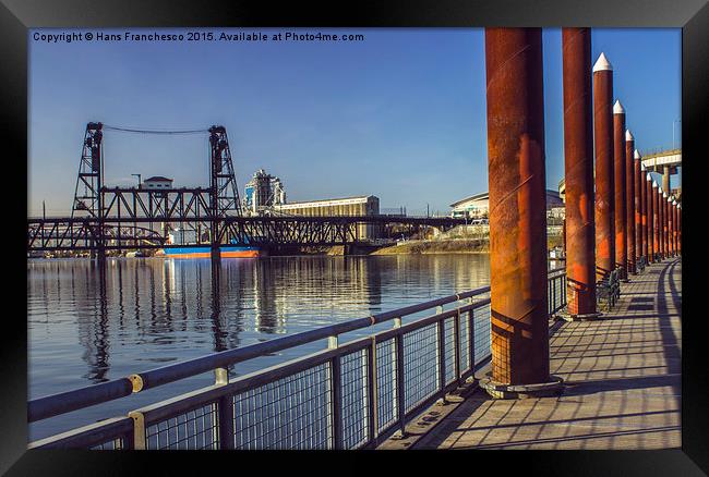  Steel Bridge, Portland, Oregon Framed Print by Hans Franchesco