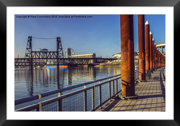  Steel Bridge, Portland, Oregon Framed Mounted Print by Hans Franchesco
