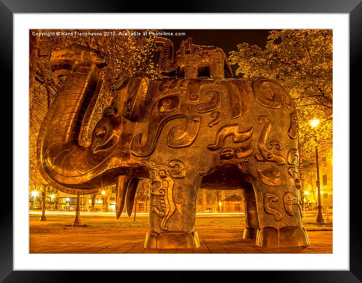  The Happy Elephant Framed Mounted Print by Hans Franchesco