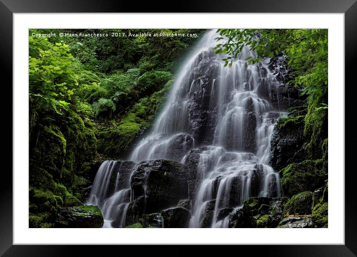 Water at Fairy Falls Framed Mounted Print by Hans Franchesco