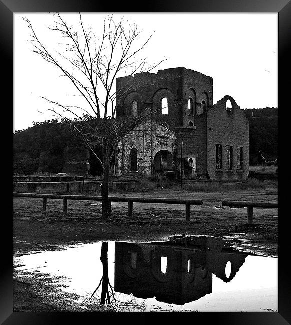 Reflected Ruins Framed Print by Rozlen Willoughby