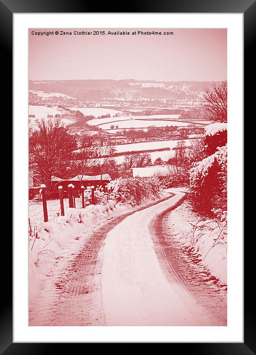 Snowy Lane Framed Mounted Print by Zena Clothier
