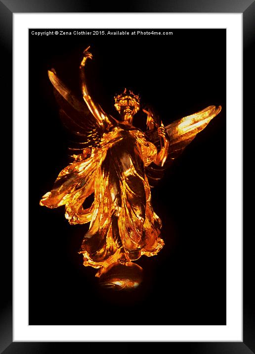 Golden Angel Framed Mounted Print by Zena Clothier