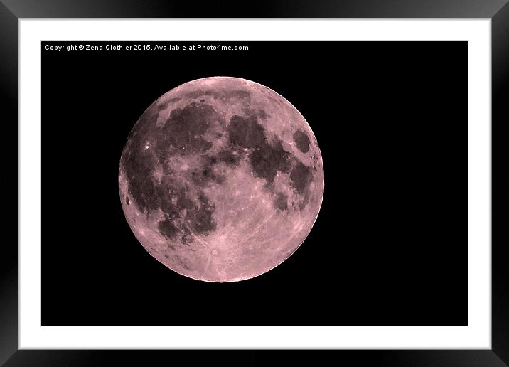  Tinted Supermoon Framed Mounted Print by Zena Clothier