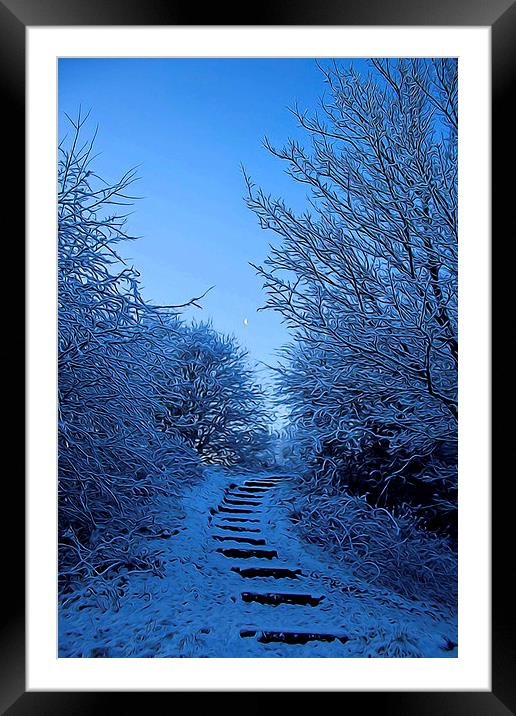 Stairway to the morning moon. Framed Mounted Print by Catherine Cross