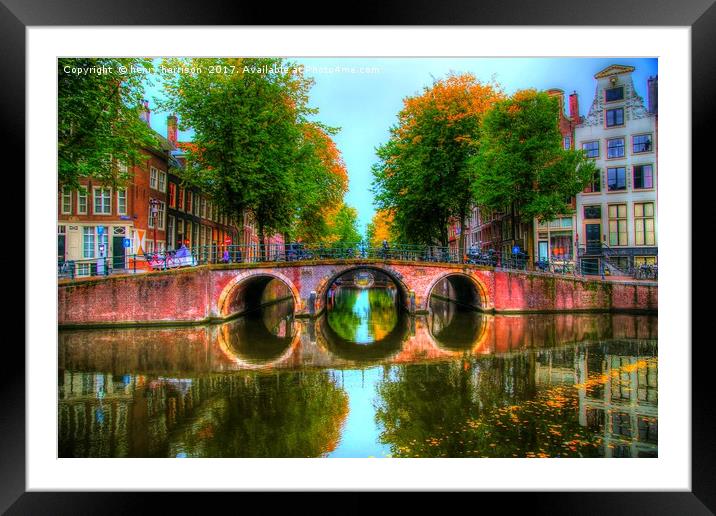 Amsterdam Bridge and Waterways Framed Mounted Print by henry harrison