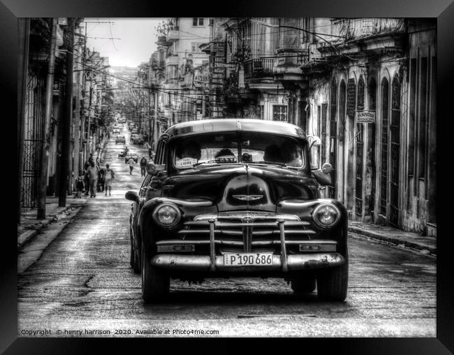 Havana taxi Framed Print by henry harrison