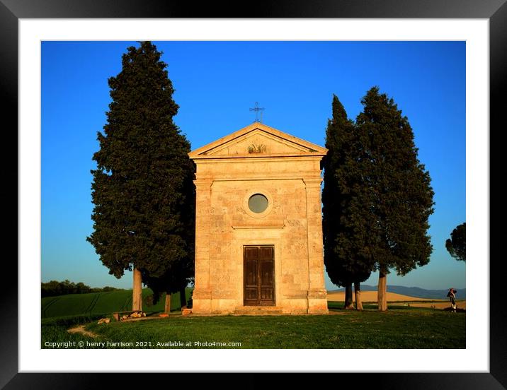 Tuscany Chapel Italy Framed Mounted Print by henry harrison