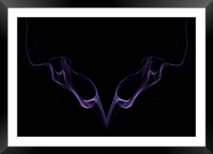 Purple Haze abstract smoke Framed Mounted Print by Sonia Packer