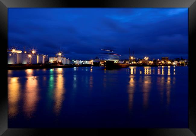 Aberdeen harbour lights Framed Print by Sonia Packer