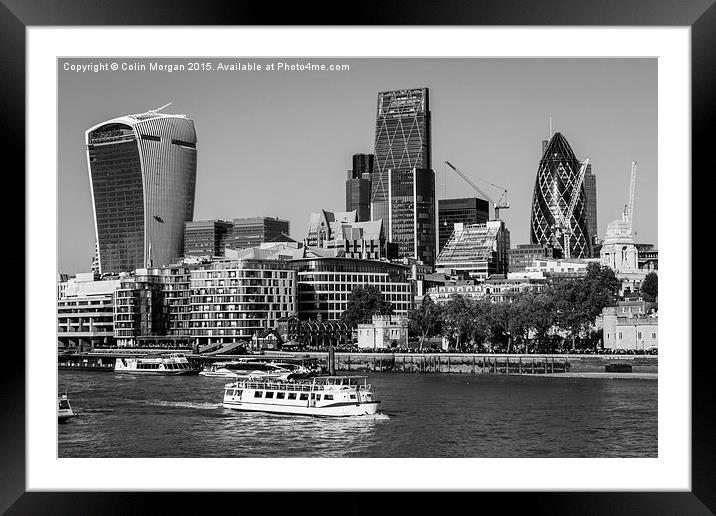  London City Skyline with The River Thames Framed Mounted Print by Colin Morgan