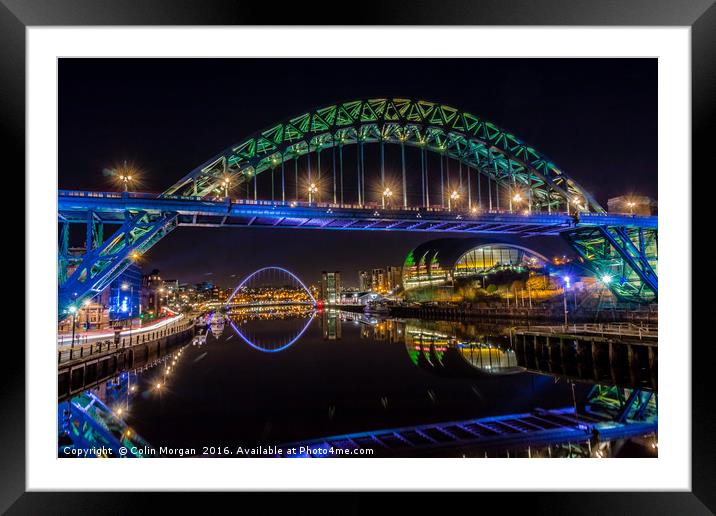 Tyne Reflections Framed Mounted Print by Colin Morgan