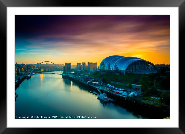 Sage Sunrise Gateshead Framed Mounted Print by Colin Morgan
