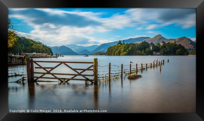 Derwent Water Fence Framed Print by Colin Morgan