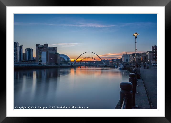 River Tyne January Sunset Framed Mounted Print by Colin Morgan