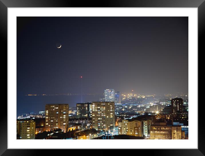 new moon over Brighton  calm and relaxing  Framed Mounted Print by kevin long