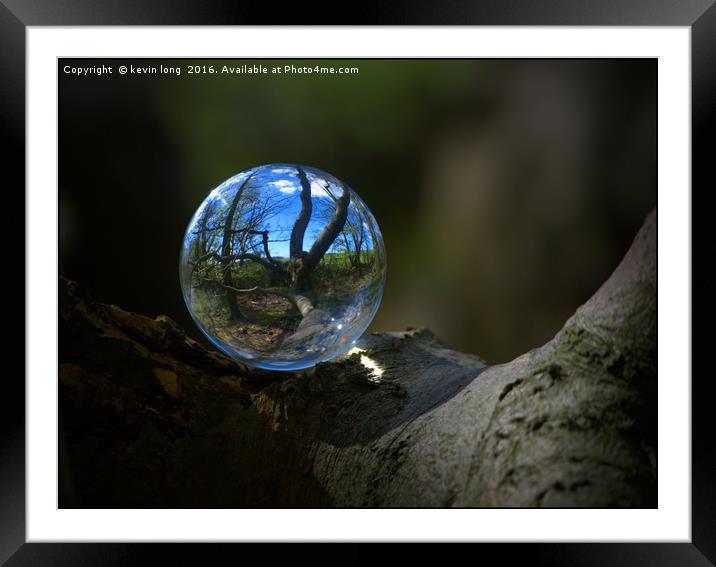 crystal ball in the woods  Framed Mounted Print by kevin long