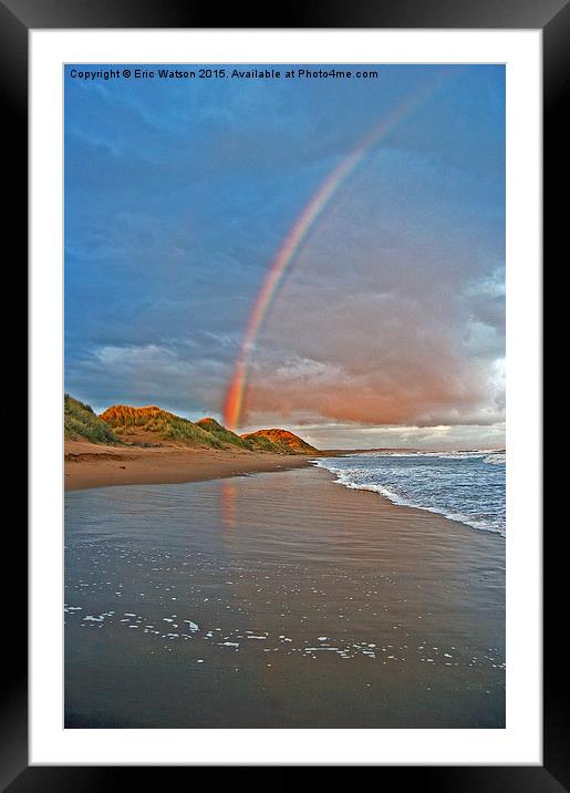  Rainbow On Beach Framed Mounted Print by Eric Watson