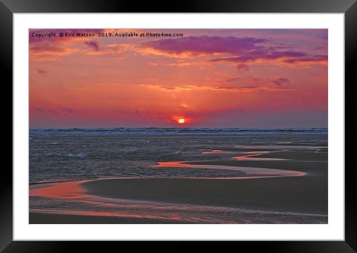 North Sea Sunrise Framed Mounted Print by Eric Watson