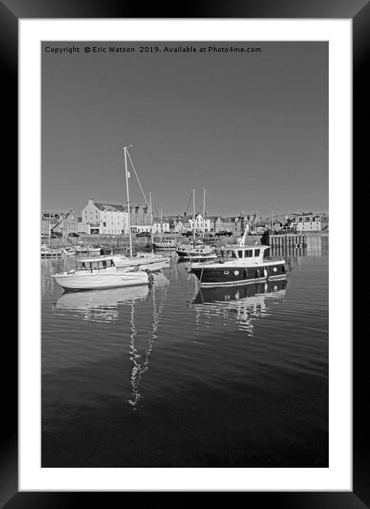 Harbour Mono Framed Mounted Print by Eric Watson