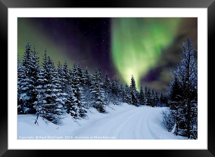 Northern Lights Norway Framed Mounted Print by Mark McElligott