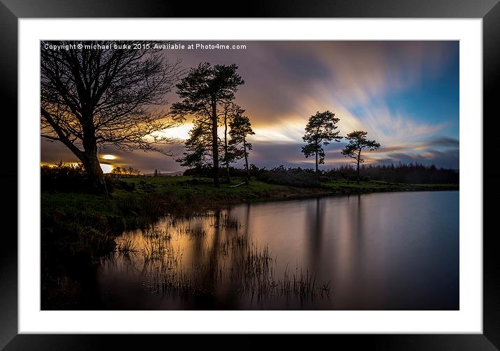  Knapps Loch sunset Framed Mounted Print by michael burke