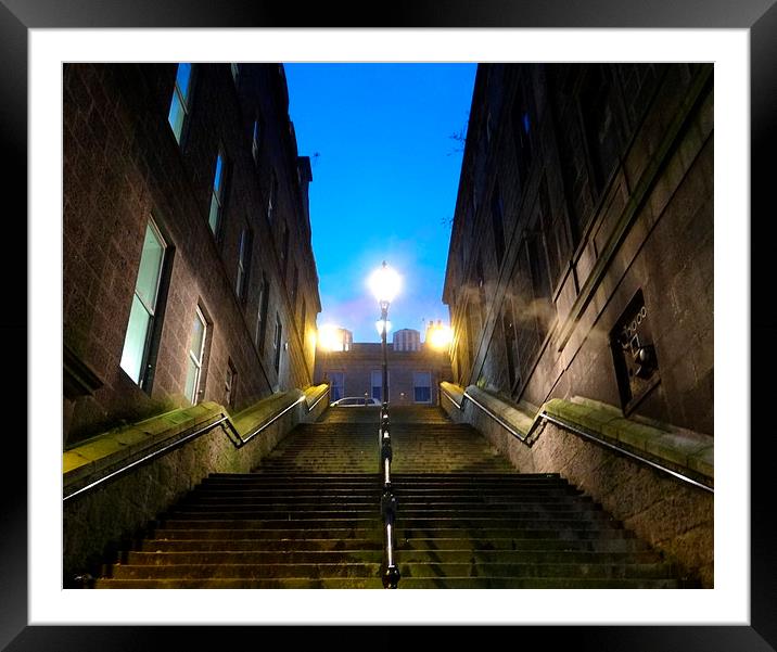 Aberdeen Steps at night Framed Mounted Print by ian jackson