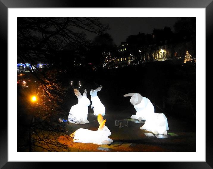  Aberdeen Bunny Sculptures Framed Mounted Print by ian jackson