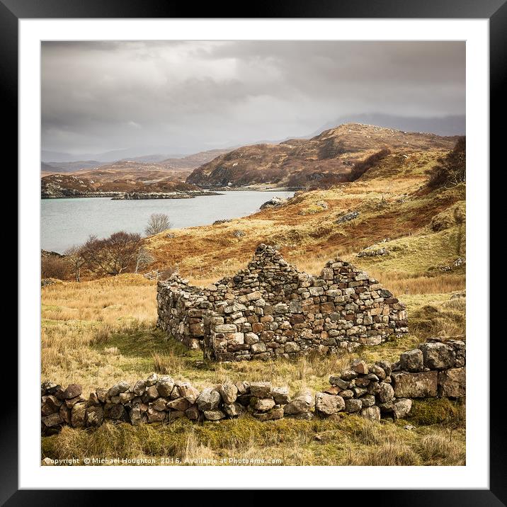 Drumbeg Culkein ruin Framed Mounted Print by Michael Houghton