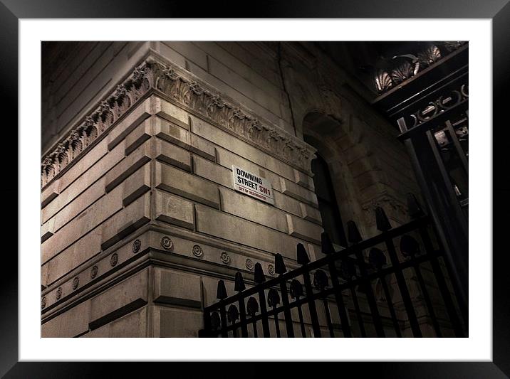 Downing street grunge Framed Mounted Print by Andy Evans