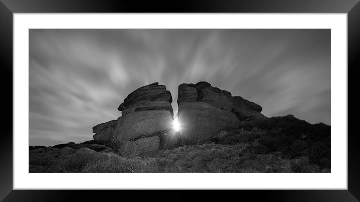 Moon rise over the Peak District Framed Mounted Print by Andy Evans