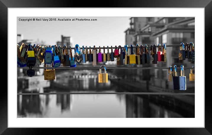  Love Locks Over The River Framed Mounted Print by Neil Vary