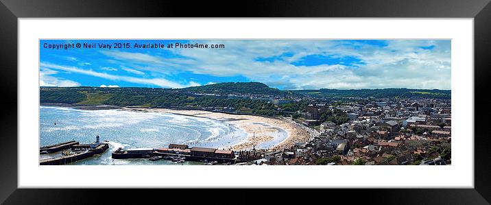 Scarborough Panoramic View from the Castle  Framed Mounted Print by Neil Vary