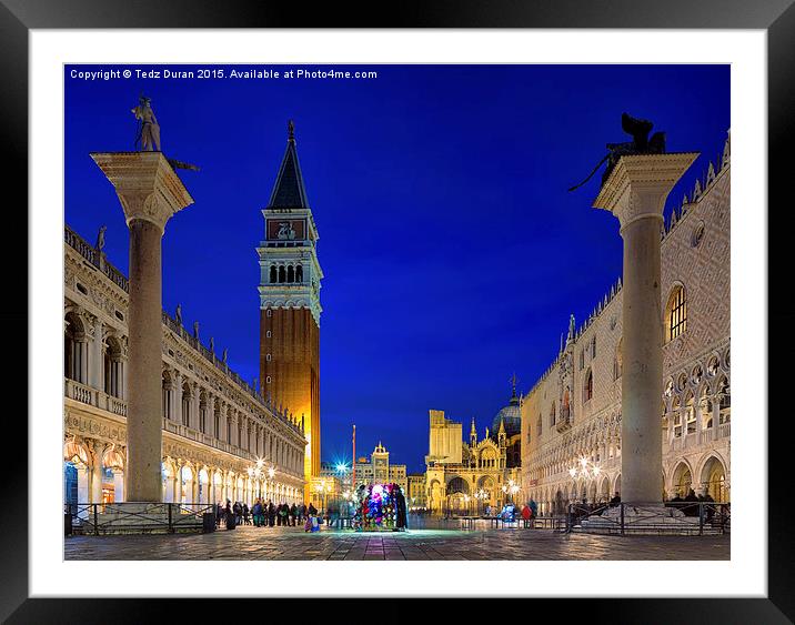  San Marco Venice Framed Mounted Print by Tedz Duran