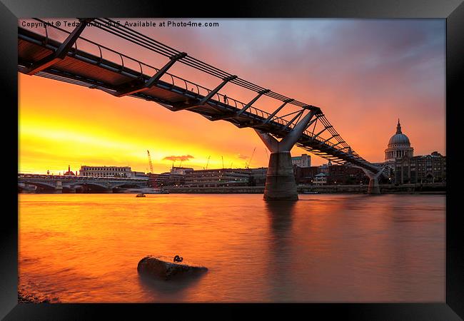  Millennium Bridge Framed Print by Tedz Duran