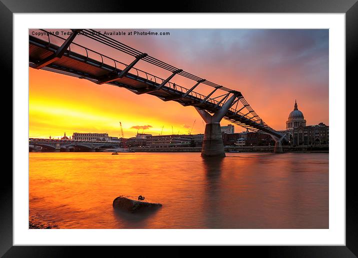  Millennium Bridge Framed Mounted Print by Tedz Duran