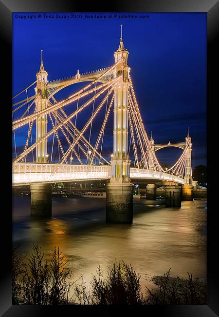  Albert Bridge London Framed Print by Tedz Duran