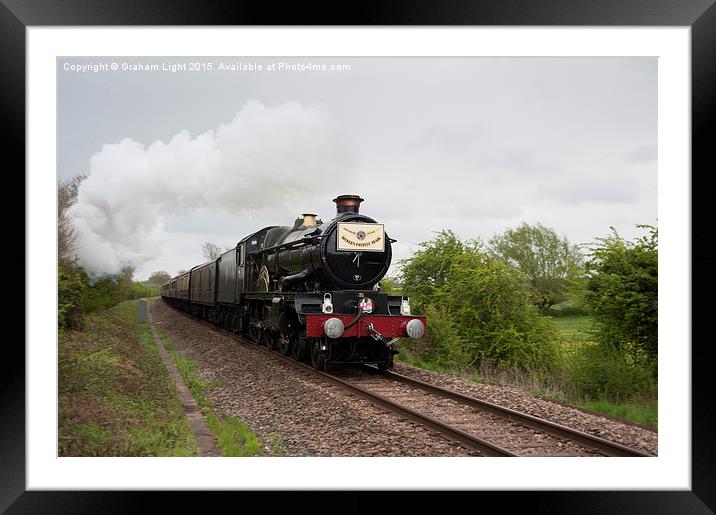 The Cheltenham Flyer Steam train passing near Swin Framed Mounted Print by Graham Light