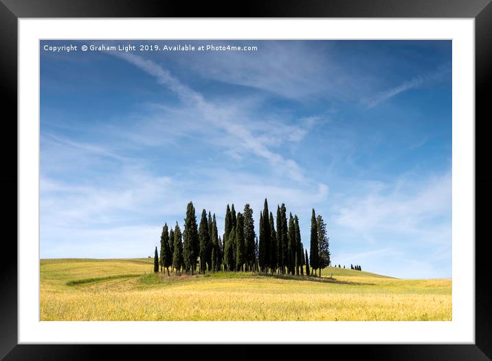 Cypress Circle, Val d'Orcia, Tuscany Framed Mounted Print by Graham Light